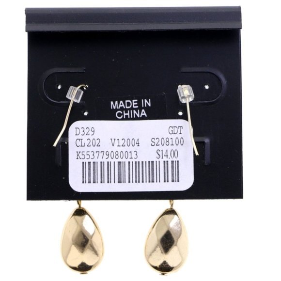 3/$20 Catherines gold dangle earrings with bead - Picture 2 of 3